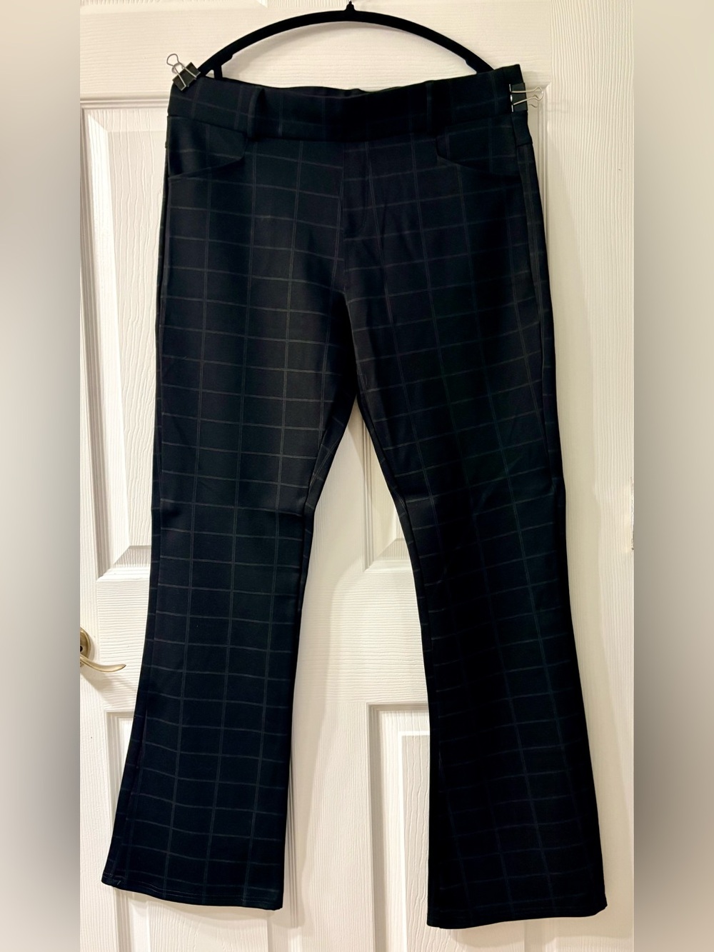 Kate  Unger New York Black & Gray Plaid Dress Pants size XL